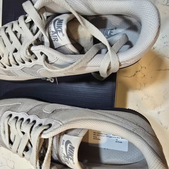 Nike Air Force 1 '07 Cordura Shoes Lt Iron Ore Black HQ3822-001 Men's 10 NEW - Picture 6 of 15